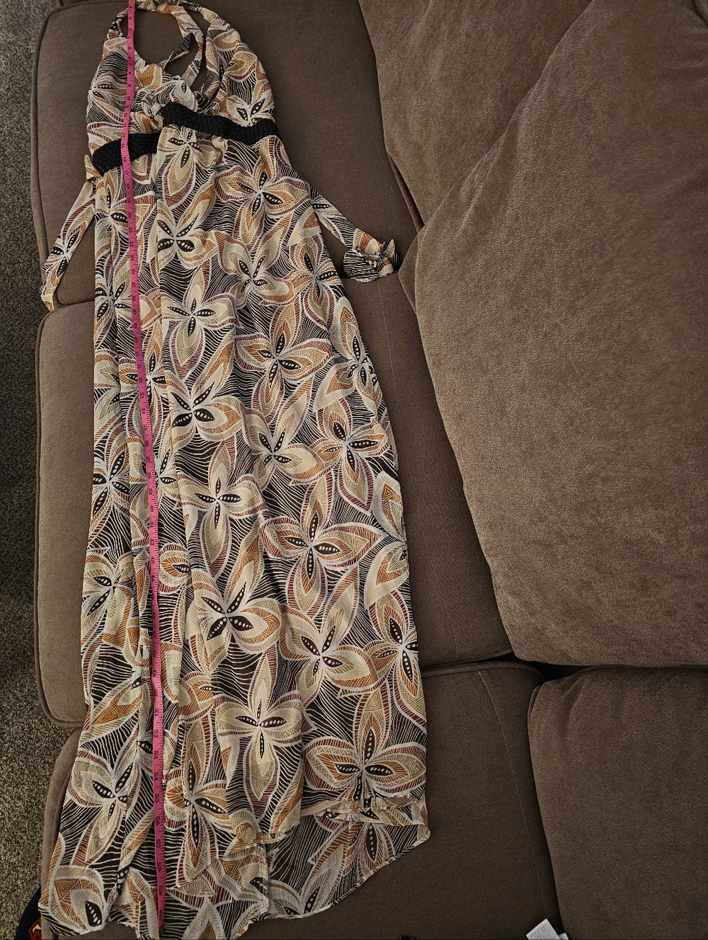 Rabbit Rabbit Rabbit Halter Style Surplice Front Floral Print Maxi Dress Size 16 - Picture 15 of 16